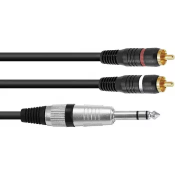 Stereo adapterkaabel Omnitronic 2x RCA (Cinch) 2x RCA-le, 1,5 m, mudel 30225223