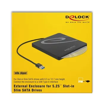 ODD ümbris DeLOCK 42604 13.3 cm (5.25 tolli) SATA III Must