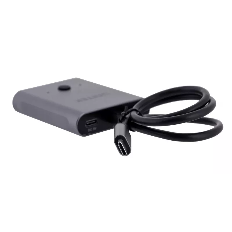 Dokkimisjaam Unitek D1078A — USB-C jaotur, 2x USB-C sisend, 1x USB-C väljund, 100 W PD, 4K tugi, max 3480×2160, hall
