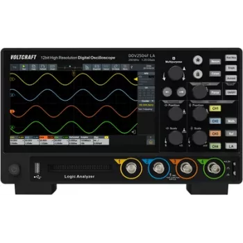 Voltcraft DOV2504F LA digitaalostsilloskoop 250 MHz 4-kanaliga 1,25 GSa/s 100 Mp 12 bitti (VC-16753960)