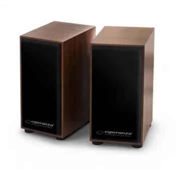 Kõlarid ESPERANZA EP122 2.0 juhtmega lauakõlarid, 2×6W RMS, puidust korpus, pöördnupp helitugevus, 60–20000 Hz