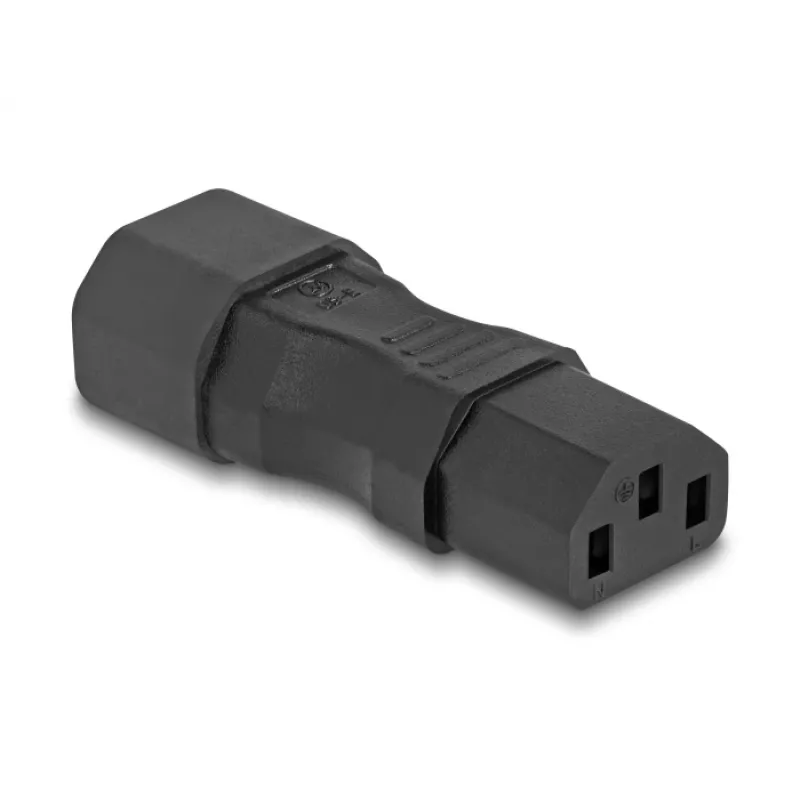 Toiteadapter DeLOCK IEC 60320 C14 C13-le pistikupesa 10A sirge must