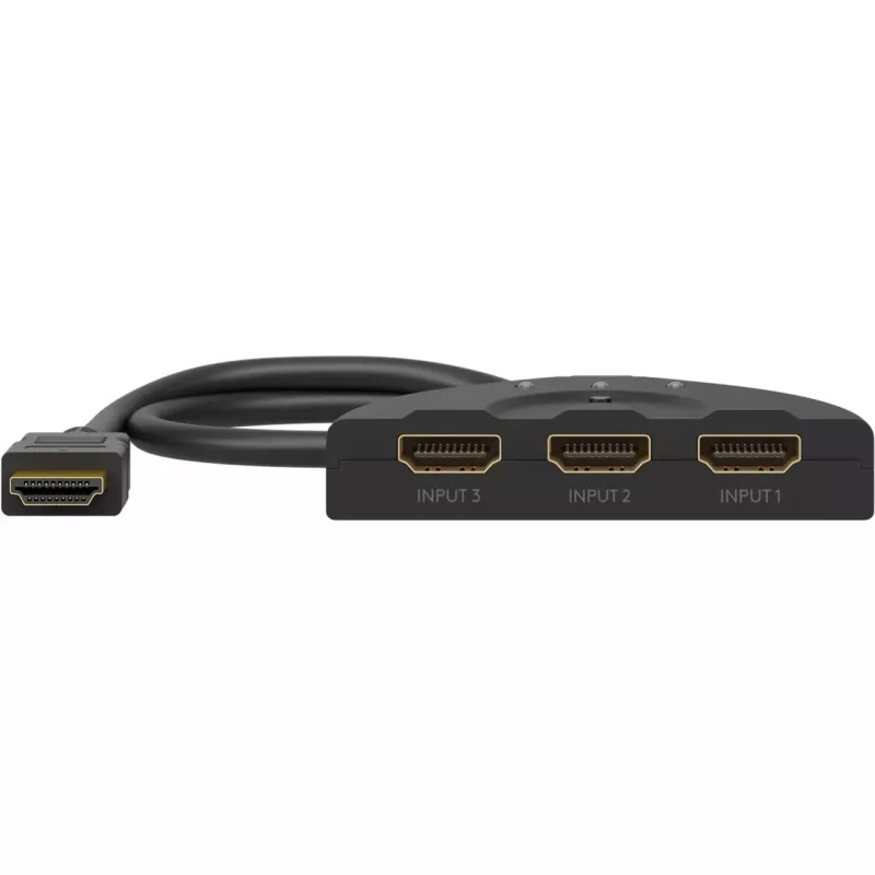 HDMI-Umschaltbox 3 to 1 (4K @ 60Hz), HDMI-lüliti (must, 55 cm kaabel)