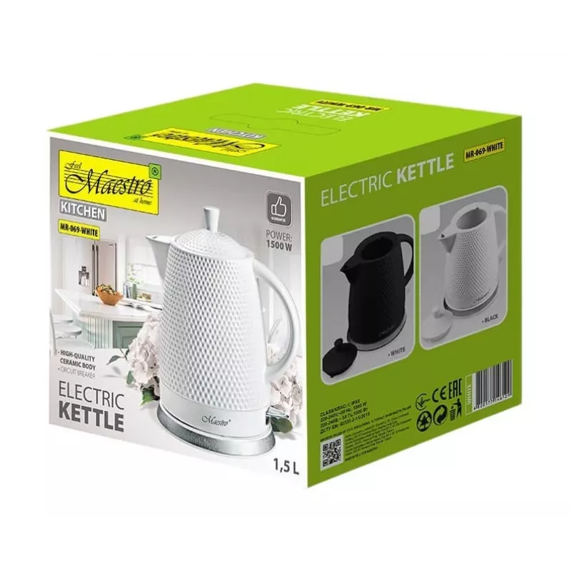 Elektriline veekeetja Feel Maestro 1,5 L 1200 W valge