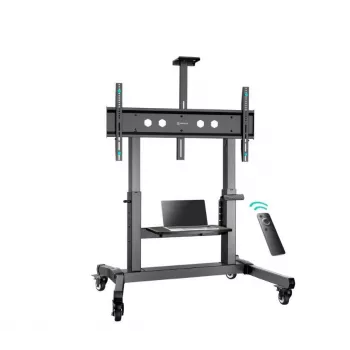 ONKRON TS1991E-B mobiilne põrandaalus telerile 55–100 tolli, must, kõrgus 1100–1600 mm, 130 kg, VESA kuni 1000×600