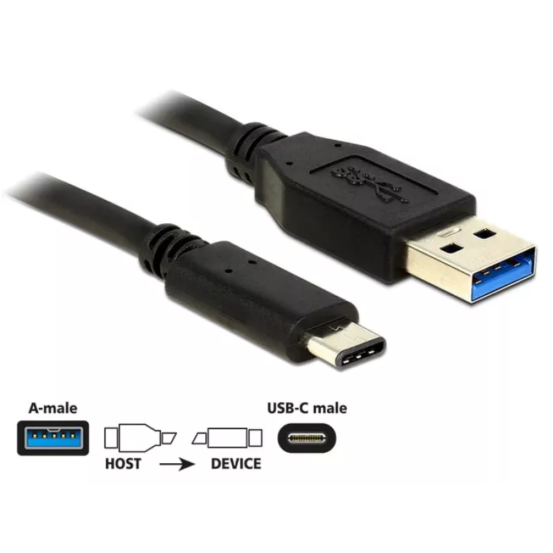 USB-kaabel DeLOCK 1m USB3.1-C/USB3.1-A 83870