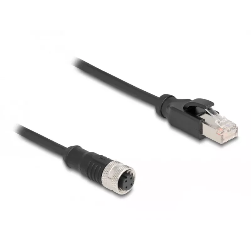 DeLOCK M12 adapterkaabel D-kodeeritud 4 kontaktiga emane RJ45 isasele 50 cm