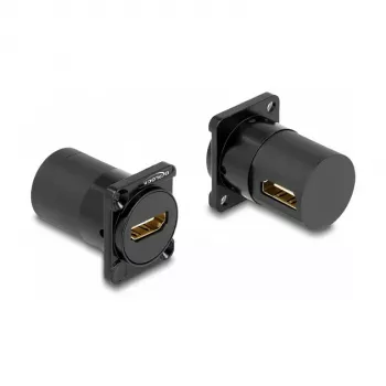 DeLOCK D-Tüüpi Moodul HDMI female to female 90° nurgeline Must