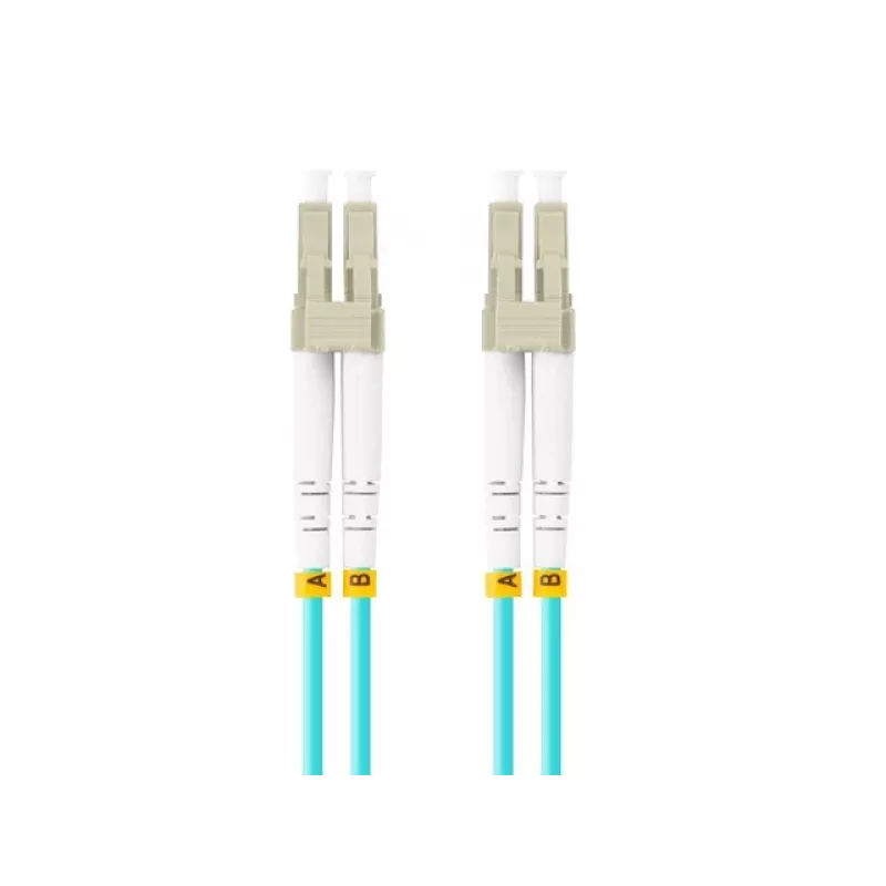 Fiiberoptiline paelkaabel MM LC/UPC-LC/UPC DUPLEX 3.0MM OM3 50/125 LSZH 2M Aqua