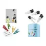 Magnetihoidik WEDO Notiz-Magnethalter GLOSSY 4-osaline komplekt must/läbipaistev klambriga