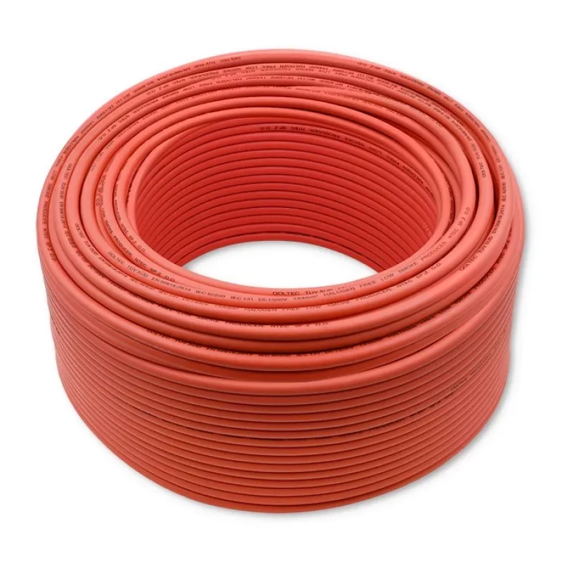 Qoltec 53850 fotogalvaaniline päikesekaabel | 4mm² | 100m | punane
