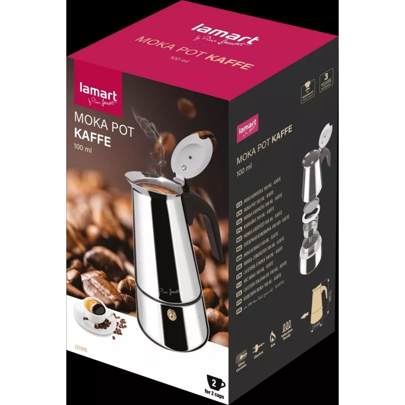 Moka kohvimasin LAMART LT7075 100 ml pliidil kasutatav espresso kann
