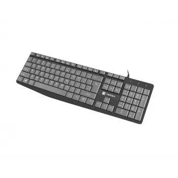 Juhtmega täissuuruses klaviatuur NATEC NKL-1507 USB QWERTY US International Hall/Must, 105 klahvi, numbriklaviatuur