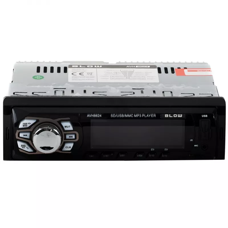 Autoraadio BLOW AVH-8624 — FM RDS, 45W RMS, Bluetooth, USB, MicroSD, AUX, LCD-ekraan, kaugjuhtimispult, must