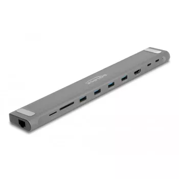DeLOCK USB USB-C Õhuke Dokkimisjaam 4K HDMI USB 3.2 Gen 1 LAN SD PD 3.0