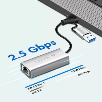USB-A/-C to 2,5G Ethernet adapter, hall
