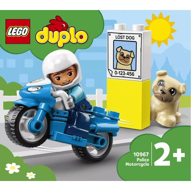 Mootorratta mängukomplekt LEGO Duplo Police 10967 liikuvate rataste ja politseifiguuriga
