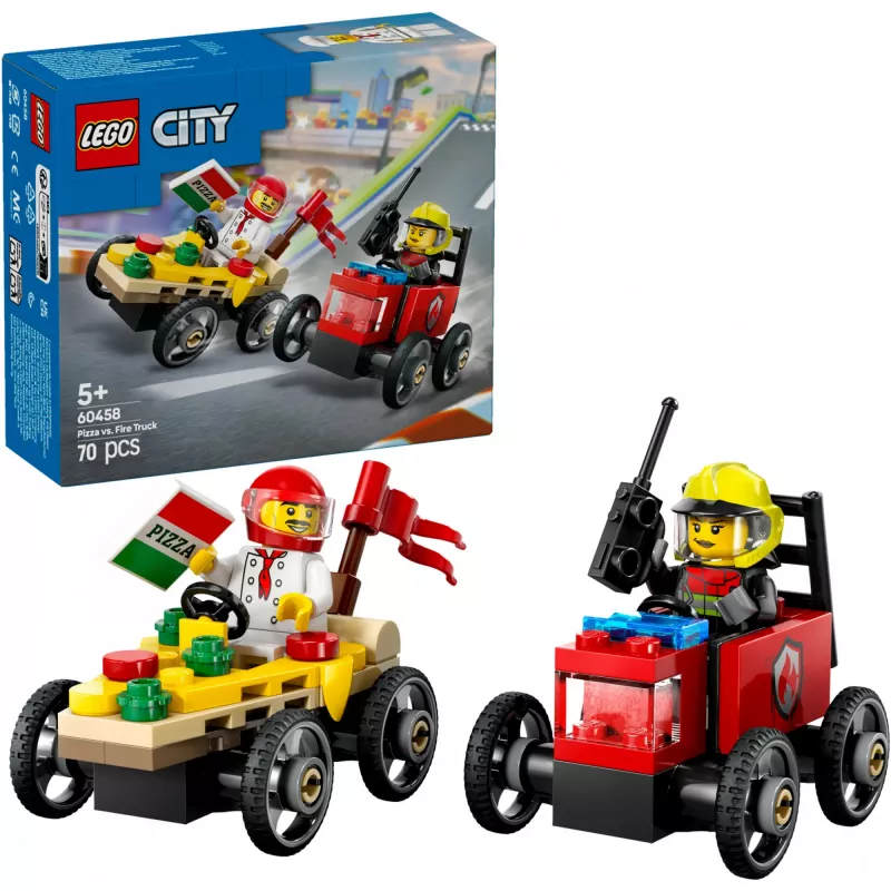 LEGO CITY 60458 Pizza vs. Tuletõrjeauto
