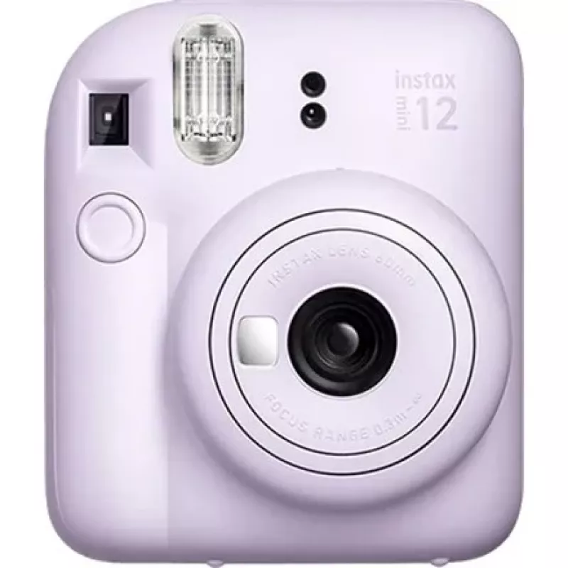 Kiirkaamera Fujifilm Instax Mini 12 lilla — pilt 86×54 mm, film 62×46 mm, 60 mm fookuskaugus