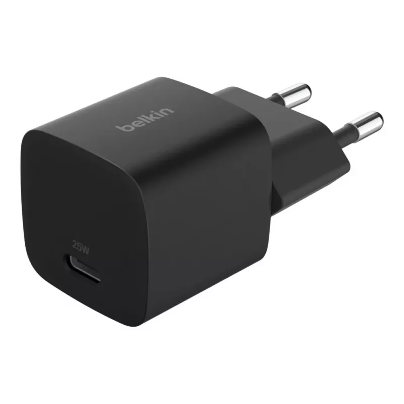 USB-C laadija Belkin BOOSTCHARGE 25W Power Delivery Must – kiire USB‑C PD 25W seinadapter
