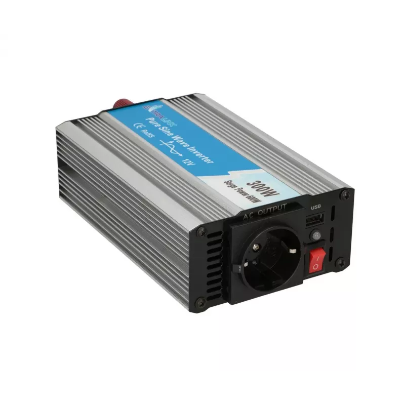 Pingemuundur Extralink OPIP-300W 12V 300W puhas siinus, alumiiniumkorpus, aktiivne jahutus