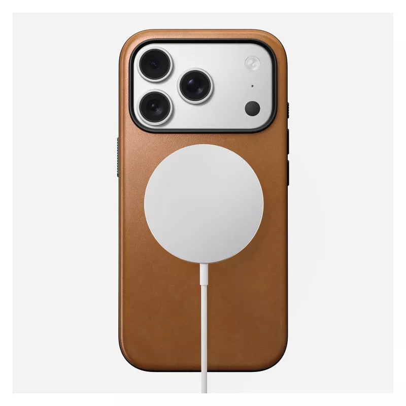Mobiiltelefoni ümbris Nomad Modern Leather Case kate iPhone 17 Pro, 16 cm (6,3 tolli), tan, nahk ja PC/TPU