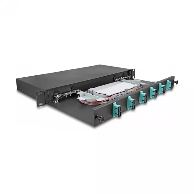 DeLOCK fiiberoptiline jätkukarp 67001 Must Metall 482x220x44mm
