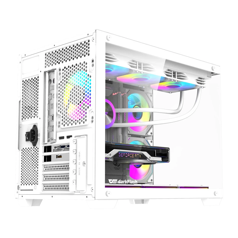 Arvutikorpus DarkFlash B275 PRO (valge) koos 6 ventilaatoriga