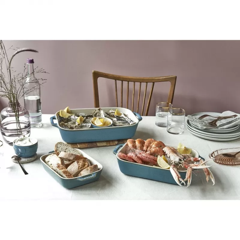 Staub 40508-172-0 Keraamiline ristkülikukujuline ahjuvormide komplekt, 3-osaline, Antique Turquoise