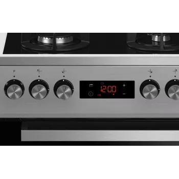Vabaltseisev gaasi-elektripliit BEKO FSMT55330DXDS, 5 põletit, 60 cm, roostevaba teras, ahi 60 L, energiaklass A