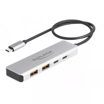DeLOCK USB-jaotur USB USB-C 10 Gbps 2x Type-A 2x USB-C 35 cm kaabel