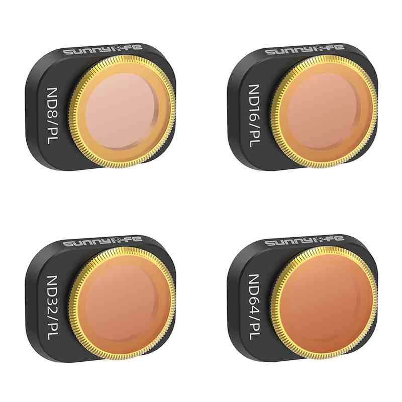 Filtrikomplekt Sunnylife DJI Mini 4 Pro jaoks — neutraaltihedus- ja polarisatsioonifilter, 4 läätse (ND8, ND16, ND32, ND64)