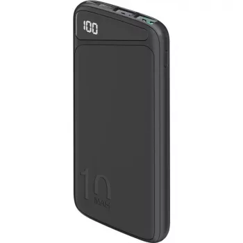 Kiirlaetav toitepank 10 000 mAh (must, USB-C PD, QC 3.0)