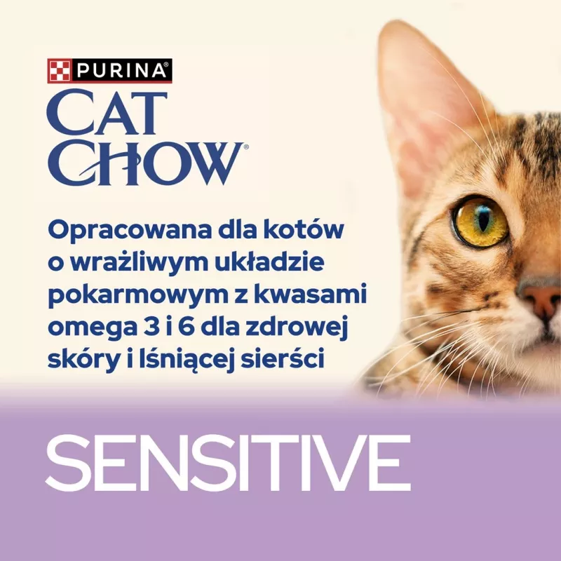 Purina Cat Chow Sensitive Gig lõhe ja suvikõrvitsaga kastmes - märgtoit kassidele - 85 g
