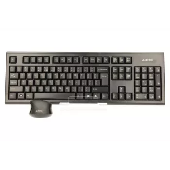 A4Tech 7100N lauaarvuti klaviatuur koos hiirega, RF juhtmevaba, QWERTY, inglise, must