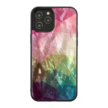 Kaitseümbris iKins Apple iPhone 12 / 12 Pro jaoks — vesilille disain, must