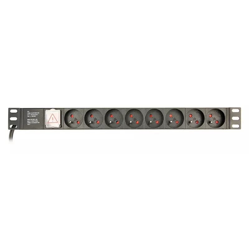EnerGenie EG-PDU-014-F riiulitoitejaotusseade (8 FR-pistikupesa, 1U, 16A, Schuko-pistik, 3m, must)