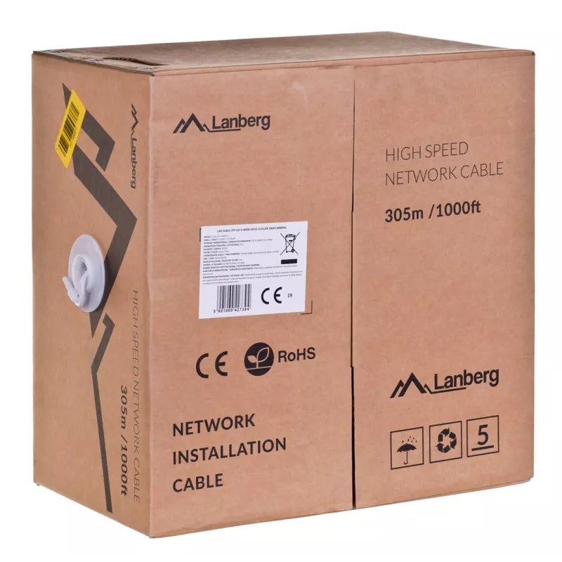 Lanberg LCU6-12CU-0305-S võrgukaabel 305 m Cat6 U/UTP (UTP) hall