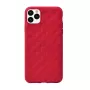 Pehme ümbris Devia Woven2 iPhone 11 Pro Maxile — punane mustriline tekstiilviimistlus