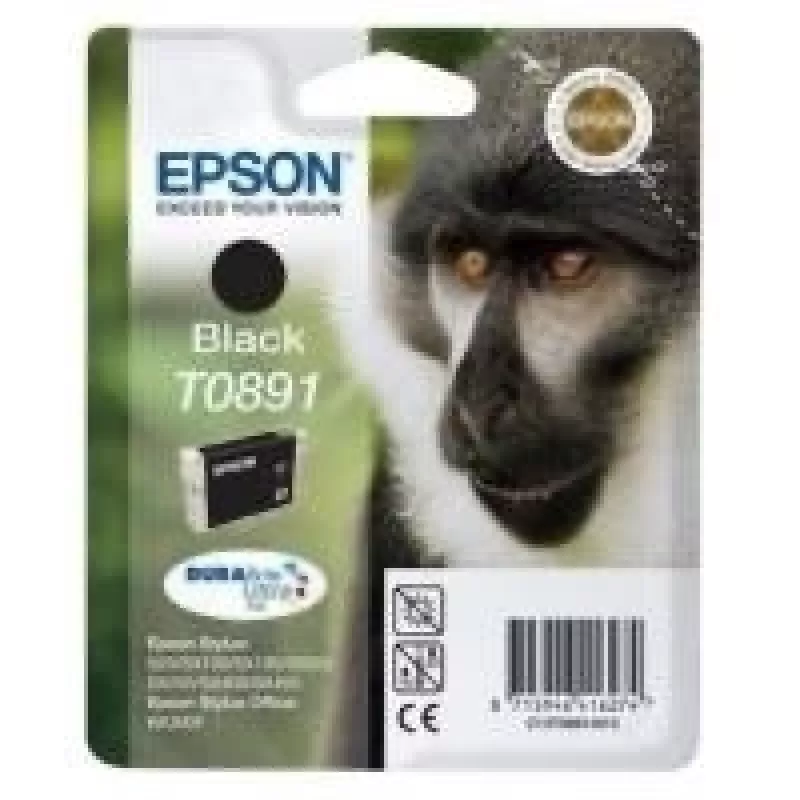 Epson Monkey Singlepack Must T0891 DURABrite Ultra tint, Must, Pigmendipõhine tint