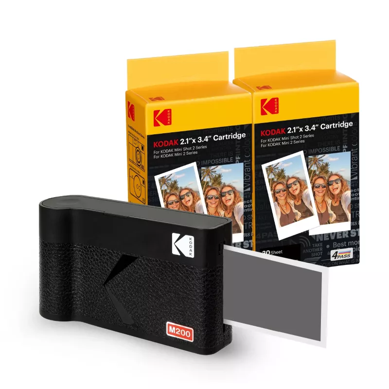 Kohtkaamera Kodak Mini 2 Era Must — kompaktne kohtfotokaamera, värvitrükk