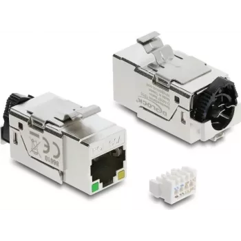 Keystone-moodul DELOCK 86610 — lame roostevaba teras RJ-45, 16,4×37,5×22 mm
