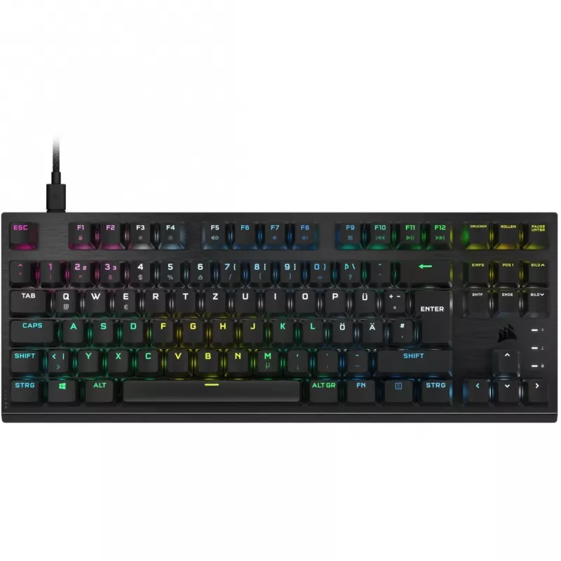 Corsair K60 PRO TKL optilis-mehaaniline mänguklaviatuur, OPX lülitid, RGB, must