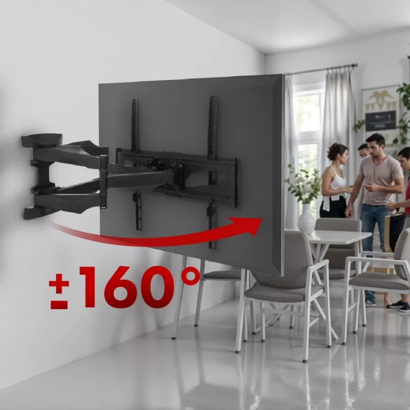 TV seinakinnitus MACLEAN MC-781 ekraanidele 66–177,8 cm (26–70 tolli), kaldenurk -12–2°, VESA 100x100–400x400, max koormus 45 kg, must