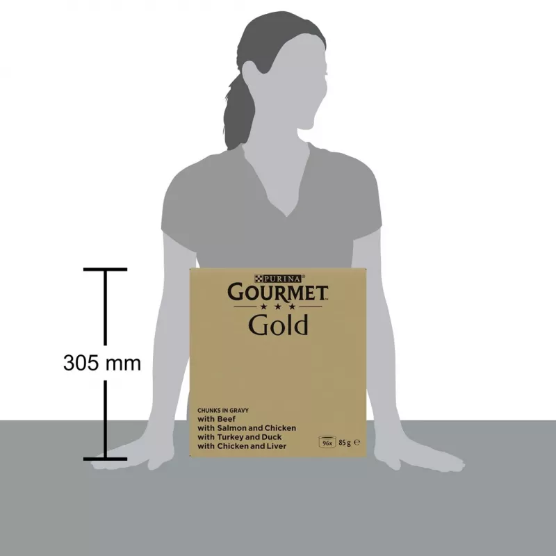 Märgtoidu multipakk kassidele Purina Nestlé GOURMET Gold tükid kastmes — 96 x 85 g, 8,16 kg, 4 maitse segu