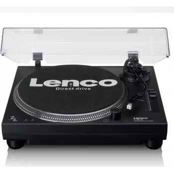 Vinüülplaadimängija Lenco LEN L-3818 must, automaatne, alumiiniumist plaaditaldrik, USB Type-B, AC 230V