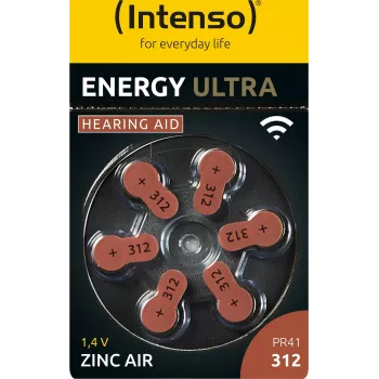 Intenso A312 Energy kuuldeaparaadipatarei 6-pack blister - Patarei - 148 mAh ühekordne patarei 312 tsink-karbon (7504436)