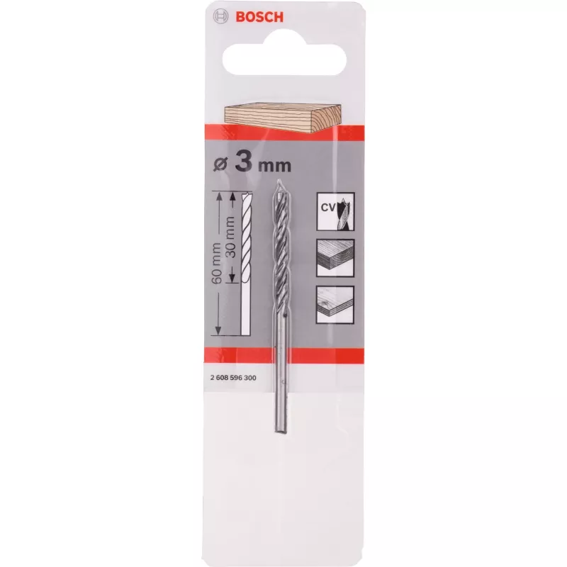 Bosch Standard brad point drill bit 3 mm diameter 61 mm length