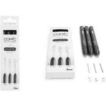 COPIC Multiliner peenike marker must 0,05 + 0,1 + 0,3 mm, 3 tk (22075631)