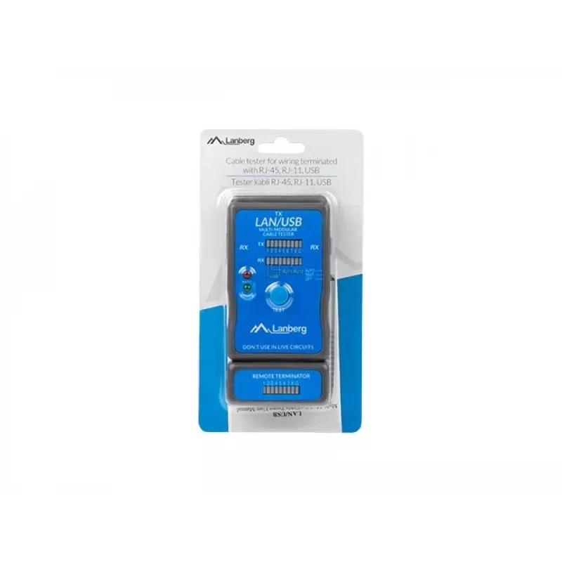 Lanberg NT-0403 võrgukaabli tester PoE tester sinine